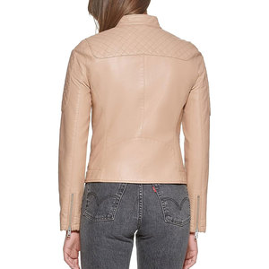 Veste en cuir pour femme unisexe à manches longues avec fermeture éclair sur le devant Vêtements d'extérieur à la mode Style décontracté pour l'automne Vêtements de travail et tenue - Product Image 2