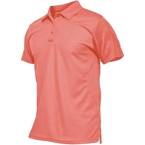 T-shirt de golf d'été pour hommes, avec décoration respirante à boutons, à manches courtes, solide, évacuant l'humidité, pour hommes. - Product Image 6