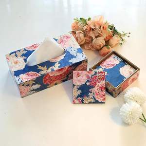 Boîte à mouchoirs imprimée en bois fantaisie faite à la main avec finition laquée brillante pour une décoration de salon élégante au prix le plus bas - Product Image 5