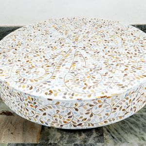 โต๊ะกาแฟสีขาวสุดหรูทำด้วยมือพร้อมดีไซน์ลายดอกไม้แบบมินิมอลเฟอร์นิเจอร์บ้านสำหรับองค์ประกอบตกแต่งห้องนั่งเล่น - Product Image 2