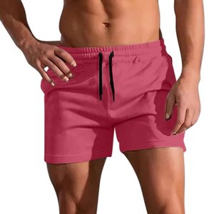 Short d'entraînement de gymnastique solide à séchage rapide pour hommes, pantalon court de jogging ajusté avec poche - Product Image 2
