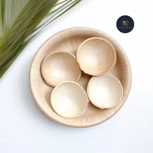 2024 New Arrivals Eco Friendly Natural Bowl For Finger Food Microwavable Freezable Areca Palm Leaf Round Bowl