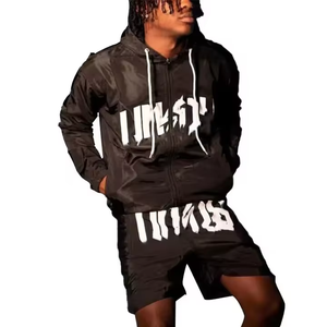 ชุดเสื้อมีฮู้ดกันลมและชุดสั้นชุดเสื้อแจ็คเก็ตไนลอนแนวสตรีทแวร์ผลิตจากผู้ผลิตที่ดี - Product Image 3