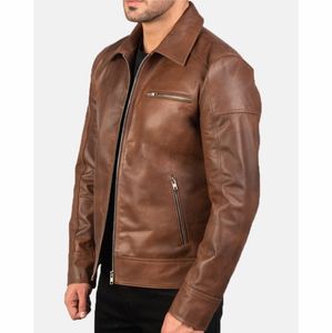 Veste pour hommes vestes pour hommes Manteau en cuir Manteau en cuir pour hommes Moto en cuir à la mode Veste de mode d'hiver - Product Image 3