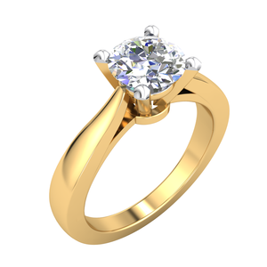Bague classique élégante pour femme en or 14 carats avec 0,75Cts VS Clarity Lab Grown EF Color Diamond 14K Solid Gold Jewelry - Product Image 1