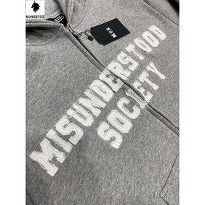 เสื้อฮู้ดผ้าคอตตอนหนาสำหรับผู้ชายผ้าคอตตอนเทอร์รี่มีฮู้ดผ้าปะติดที่กำหนดเองได้ - Product Image 4