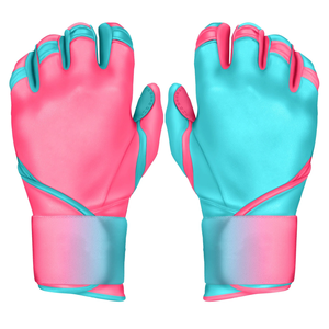 Gants de baseball en cuir Cabretta souple de haute qualité sur mesure respirant confortable en rose bleu gants de frappeur personnalisables - Product Image 1