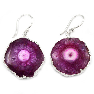 Pendiente de gota colgante de forma elegante de cuarzo Solar Natural galvanizado de plata de moda clásica para niñas joyería al por mayor para India - Product Image 2