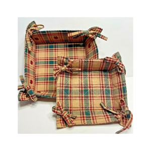 Corbeille à pain durable en coton de qualité alimentaire, noeud français, grand carré 35x25cm, conserve la chaleur, respirant, lavable et doux. - Product Image 2