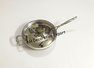 Olla de Acero Inoxidable Martillado con Tapa Decorativa de Calabaza, Acabado Plateado de Lujo - Product Image 4