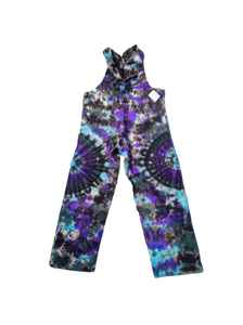 Boho Combinaison en coton tie-dye pour femme Taille moyenne Couverture de plage élastique avec pantalon cargo Techniques lavées écologiques pour l'été - Product Image 2