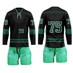 Vente en gros de qualité supérieure 100% polyester Uniforme de hockey sur glace à design multiple Uniforme de hockey sur glace respirant et évacuant l'humidité - Product Image 3