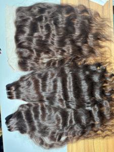 Extensiones de cabello humano indio Remy Natural 100% al mejor precio directo de fábrica en India Paquetes de cabello ondulado sin procesar - Product Image 5
