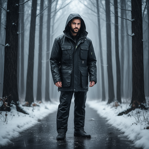 BOSTON TEXXOR Black Winter Jacket <b>Raincoat</b> - Product Image 3