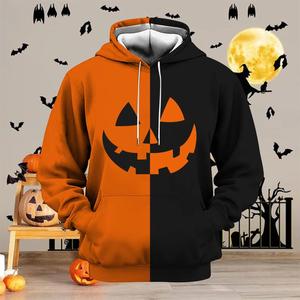 เสื้อฮู้ดโอเวอร์ไซส์ผ้าคอตตอน100% มีฮู้ดซักกรดฮาโลวีนงาน OEM กำหนดเอง - Product Image 5