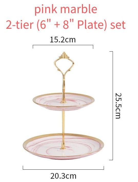 ชุดจานหินอ่อนสีชมพู (6"+8")