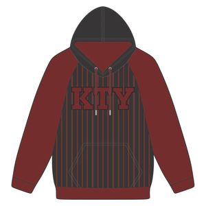 DST Delta Black Body Maroon Raglan Pinstripes Sudadera con capucha Mezcla de algodón Hermandad de mujeres griega Ropa HBCU Soror Sudadera con capucha Ropa - Product Image 2