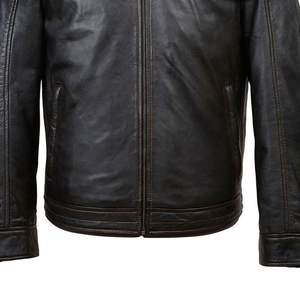 Chaqueta de Cuero para Hombre, Diseño 2026, Manga Larga, Cuello Alto, Bordado Frontal Personalizado, Buenos Precios - Product Image 4