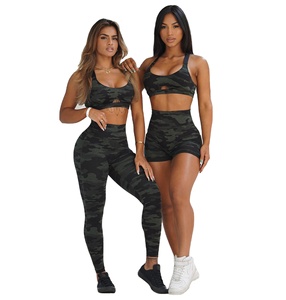 Mallas de entrenamiento de gimnasio para mujer, mallas de yoga personalizadas para mujer, pantalones ajustados deportivos de alta calidad con estampado de camuflaje para mujer - Product Image 1