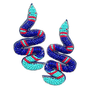 Boucles d'oreilles pendantes fantaisie tendance Merry & Bright avec broderie de perles de luxe, design multicolore fait main, mode unisexe - Product Image 3