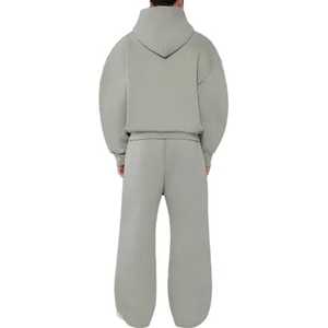 Conjunto de chándal de hombre de alta calidad Joggers boxy de pierna recta con cremallera holgada transpirable para la temporada de invierno - Product Image 5