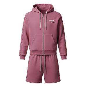 Conjunto de Sudadera con Capucha y Pantalones Cortos Extra Grandes de Algodón 100% con Logotipo Personalizado, Sudadera con Capucha y Pantalones Cortos de Felpa Francesa para Hombre, Traje Deportivo 2026 - Product Image 2