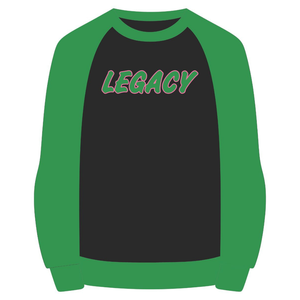 <b>Black</b> 08 Legacy Raglan Sleeve Crewneck <b>Sweatshirt</b> Greek Sorority Apparel <b>Womens</b> Pink Green College Sisterhood Winter Custom - Product Image 3