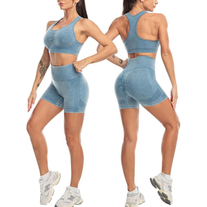 Conjunto de Yoga ligero para mujer, mallas, superventas, nuevo diseño, conjuntos de sujetador y pantalones cortos de gimnasio para mujer, superventas - Product Image 4