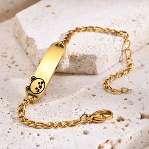 กำไลข้อมือแฟชั่นชุบทอง18K ทำจากสเตนเลส304รูปมงกุฎรูปหัวใจแบบพื้นฐาน - Product Image 3