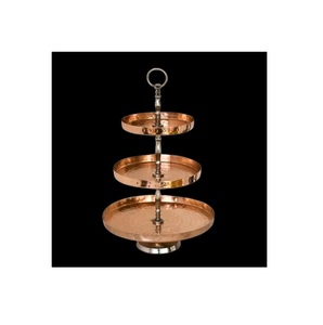แท่นวางเค้กโลหะทองแดงสำเร็จรูป3ชั้นแบบยืนสำหรับตกแต่งเค้กโลหะทองแดงดีไซน์ยอดนิยม - Product Image 1