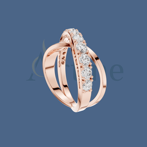 The Crochet jewels Anillo de derivación de oro de 10 quilates con piedras preciosas Marquesa CZ - Product Image 1