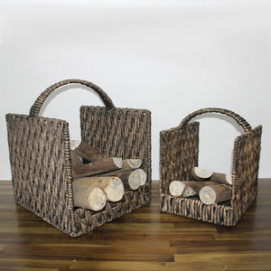 Artex Dong Thap Rustic Eco-friendly Water <b>Hyacinth</b> Multifunction Storage Firewood Holder Decorative <b>Basket</b> - Product Image 6