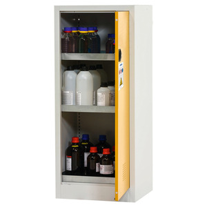 Armadio chimico Tough, tipo CS 60-140, corpo grigio/porta a battente gialla, con 3 vasche di raccolta - Product Image 1