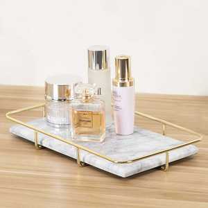 Top Selling Handmade Deluxe <b>Marble</b> Serving Tray with Brass Handle Dishwasher Safe <b>Bathroom</b> <b>Accessories</b> - Product Image 5