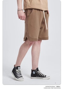 Chine Usine 320G French Terry Prêt à Expédier Confortable Respirant Hommes Casual Loose Fit Vintage Washed Mens Out Door Shorts - Product Image 6