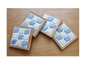 Sous-verre en mosaïque de bonne qualité, couleur bleu ciel, décoration de Table d'étude, accessoires de cuisine, sous-verre rond écologique - Product Image 5