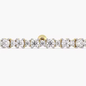 Oro Amarillo 14K Corte Redondo Ajustable 1,90 CT. TW. Pulsera y brazalete de moissanita con diamantes cultivados en laboratorio - Product Image 2