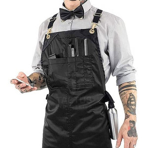 Reusable Eco-Friendly Barber <b>Aprons</b> Soft Fabric Sustainable <b>Leather</b> Made Barber <b>Aprons</b> Made In Pakistan - Product Image 5