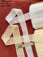 Tissu en maille écologique 100 % coton durable avec bordure en dentelle crochetée pour chaussures