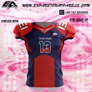 Custom American <b>Football</b> Jersey Polyester Spandex Training Top with Number Colorful Sport Shirts Pack of Pcs Minimum Order - Product Image 4