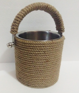 Elegante cubo de hielo de acero inoxidable hecho a mano con mango de cuerda duradero, utensilios de Bar aislados para refrigeración de bebidas para eventos de fiesta - Product Image 3