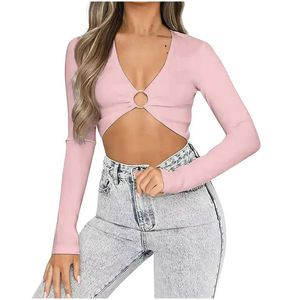 top quality solid color short sleeve wholesale blank breathable t-shirt women crop top t shirt for ladies for sale customized - Product Image 4