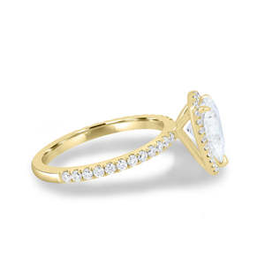 Bagues de fiançailles en or fin 18 carats exquis à la mode bijoux faits à la main poire coupe brillante Solitaire bagues de mariage en diamant cultivées en laboratoire - Product Image 3