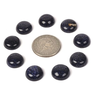 Piedra Preciosa de Oro Natural Azul de 16 mm, Corte Ovalado, Cabujón Plano, Piedra Suelta para Fabricación de Joyería DIY - Product Image 2