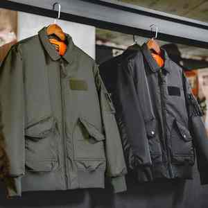 Autumn and Winter Bomber Jackets with High-Density Waterproof Fabric Zipper Closure Thickened OEM Service - Product Image 3