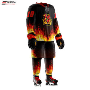 Ensemble d'uniformes de hockey sur glace réversibles personnalisés de la meilleure qualité à séchage rapide pour adultes vêtements de hockey sur glace brodés personnalisés OEM - Product Image 3