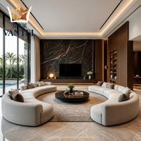 Ensemble de meubles de salon de luxe moderne Vantel, canapé sur mesure, table basse, meuble TV pour projet résidentiel