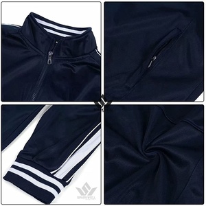 Conjunto Deportivo Azul Marino para Hombre con Chaqueta de Cuello Alto y Pantalones Jogger con Bolsillos Laterales, Transpirable, de Poliéster - Product Image 4