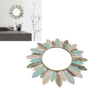 Espejo de pared decorativo con forma de girasol, marco de Metal, rústico, para cristal, lavabo, montado - Product Image 3