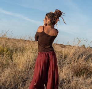 Elven Fairy Cut Out Shoulder <b>Top</b> Boho Long Sleeve Blouse <b>Festival</b> Outfit Summer <b>Top</b> Gift for Her At Wholesale Price - Product Image 2